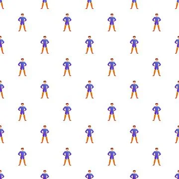 Superhero character cartoon seamless pattern Stock Illustration