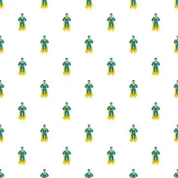 Superhero character pattern creating a seamless background Illustrazione stock