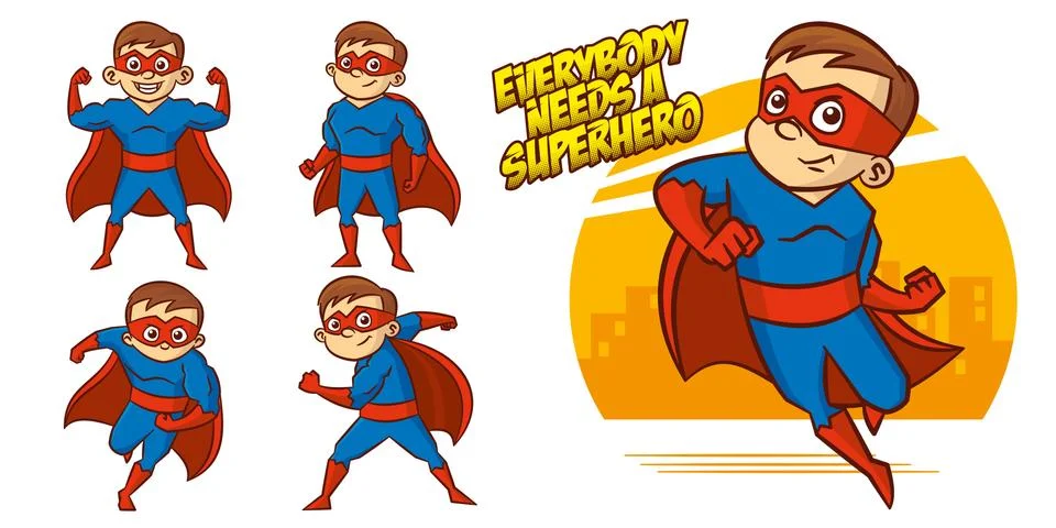 Superhero character Superheroes Set Vector illustration design Stock Illustration
