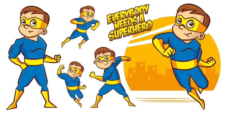 Superhero character Superheroes Set Vector illustration design Illustrazione stock