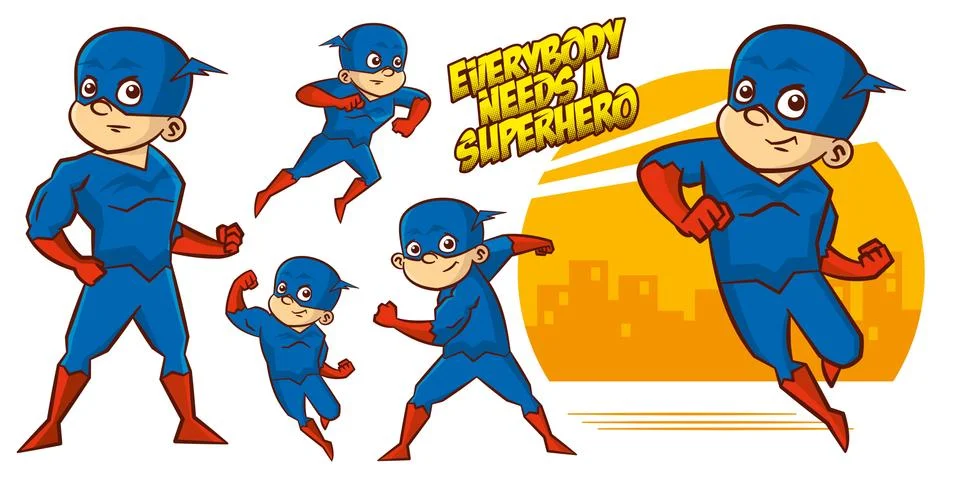Superhero character Superheroes Set Vector illustration design Stock Illustration