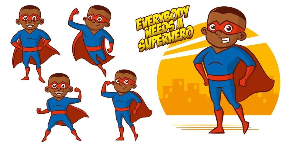 Superhero character Superheroes Set Vector illustration design Stock Illustration