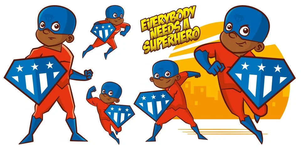 Superhero character Superheroes Set Vector illustration design Stock Illustration