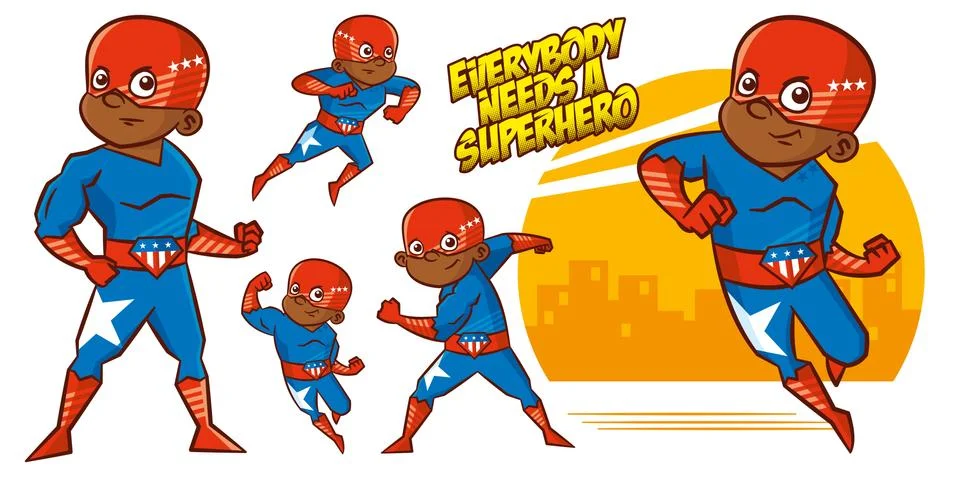 Superhero character Superheroes Set Vector illustration design Stock Illustration