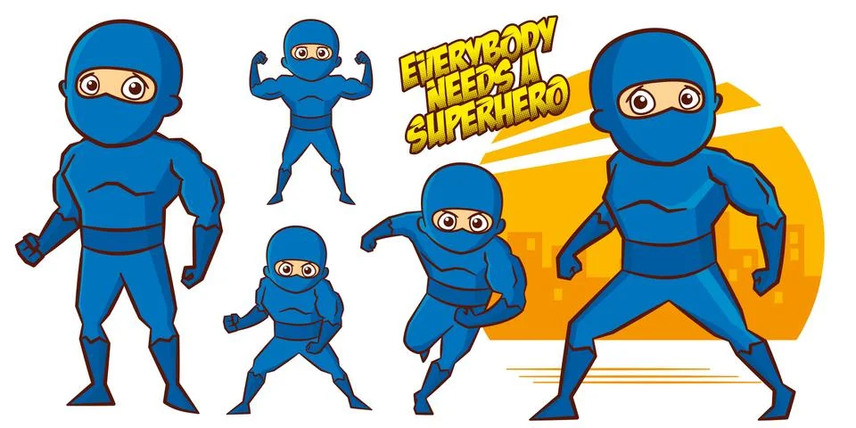 Superhero character Superheroes Set Vector illustration design Stock Illustration