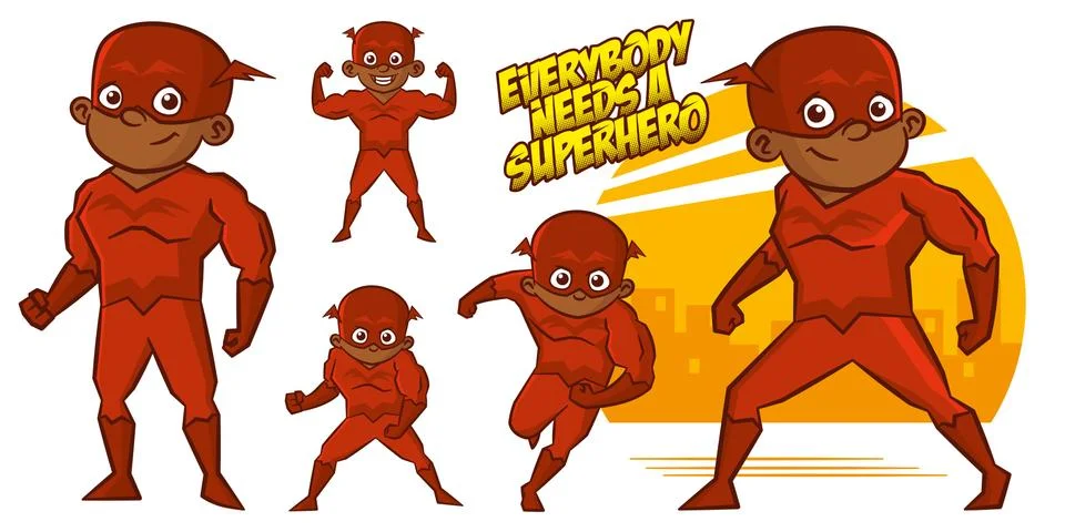 Superhero character Superheroes Set Vector illustration design Stock Illustration
