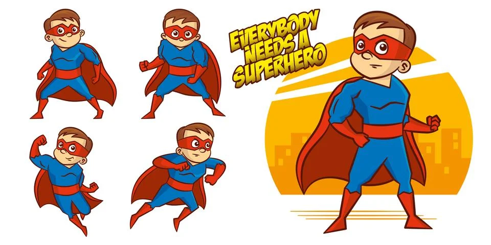 Superhero character Superheroes Set Vector illustration design Stock Illustration