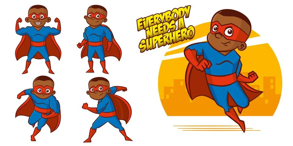 Superhero character Superheroes Set Vector illustration design Stock Illustration