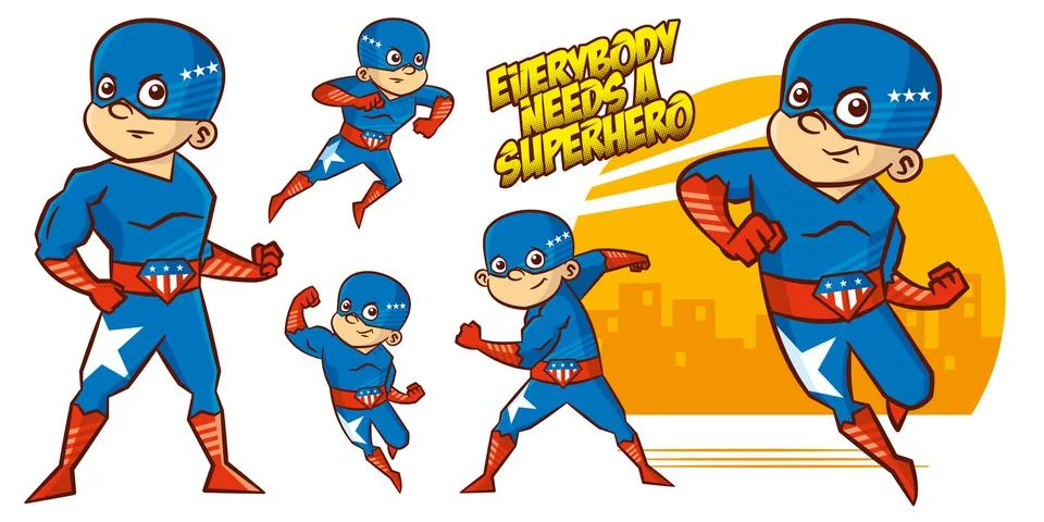 Superhero character Superheroes Set Vector illustration design Stock Illustration