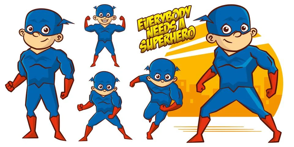 Superhero character Superheroes Set Vector illustration design Stock Illustration