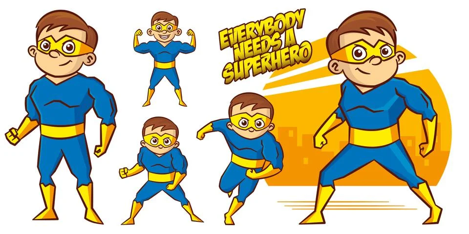 Superhero character Superheroes Set Vector illustration design Stock Illustration