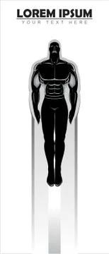 Superhero, charging superhero. Stock Illustration