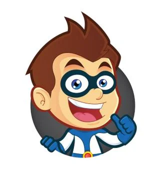 Superhero with Circle Shape Stock Illustration