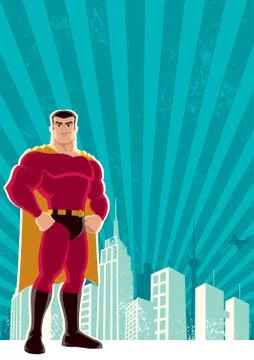 Superhero City Stock Illustration