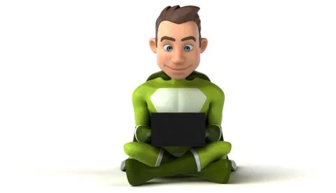 Superhero coding - 3D Illustration Illustrazione stock