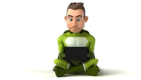 Superhero coding - 3D Illustration Illustrazione stock