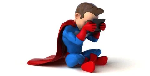 Superhero coding - 3D Illustration Stock-Illustration