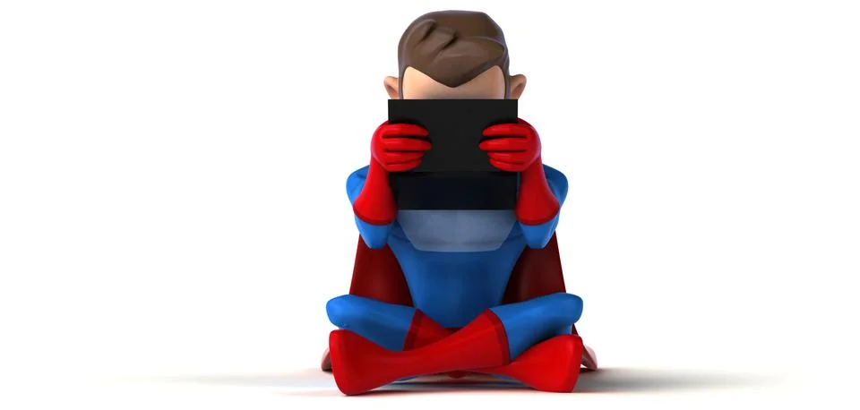 Superhero coding - 3D Illustration Stock Illustration