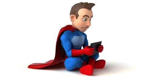 Superhero coding - 3D Illustration Stock Illustration