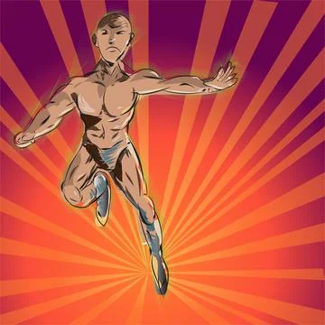 Superhero Comic Character Vector Illustration Stock Illustration