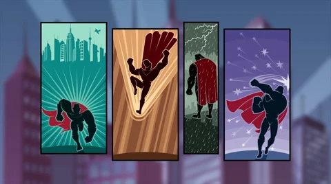 Superhero Comicbook Intro Stock Footage 61010596