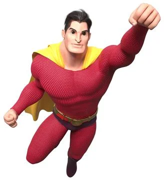 Superhero Coming on White Stockillustratie