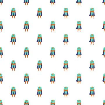 Superhero costume pattern having a cape and boots Stock Illustration