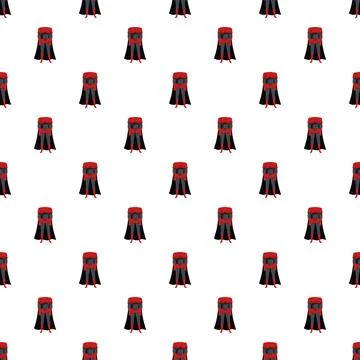 Superhero costume pattern, red black cape seamless background Illustrazione stock
