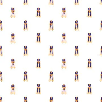 Superhero costume pattern repeating on white background Illustrazione stock