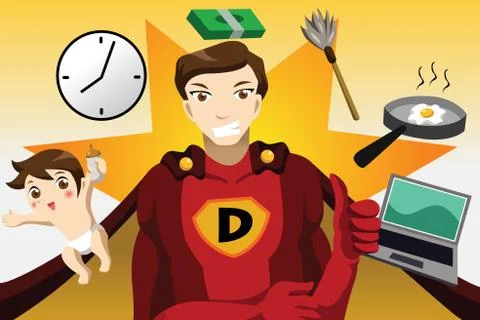 Superhero dad concept Illustrazione stock