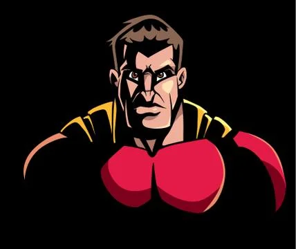 Superhero Dark Portrait Stock Illustration