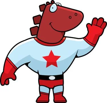 Superhero Dinosaur Stock Illustration