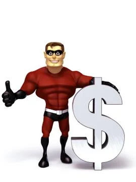 Superhero with dollar symbol Stock Illustration