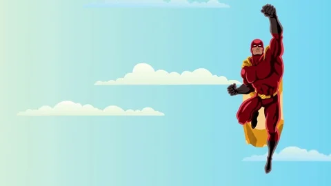 Superhero Flying 2 Sky Stock Footage 79519425