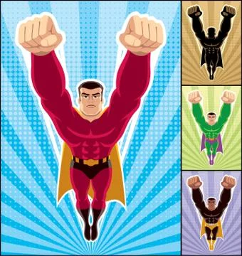 Superhero Flying Stock Illustration