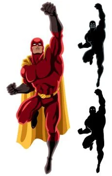 Superhero Flying  Stock Illustration