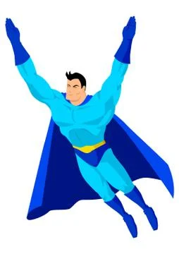 Superhero flying Stock Illustration