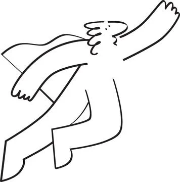 Superhero Flying Illustration Stock Illustration