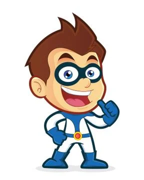 Superhero giving thumbs up Stock Illustration
