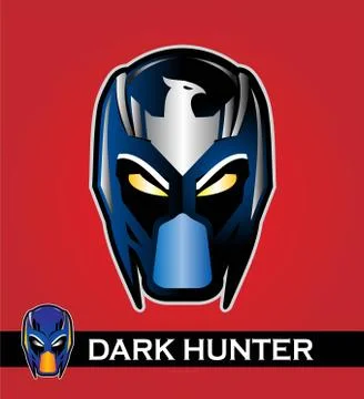 Superhero head with the eagle icon at the forehead Stock Illustration