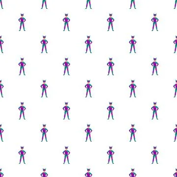 Superhero heroine character seamless pattern background design Stock Illustration