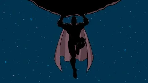 Superhero Holding Boulder Stock Illustration