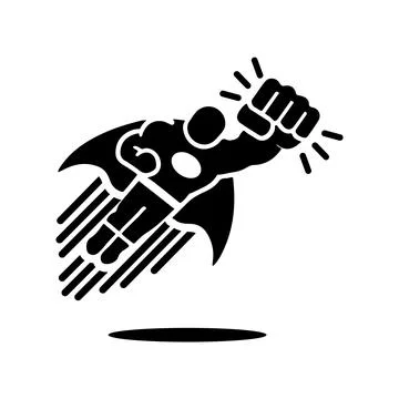Superhero icon on white Stock Illustration