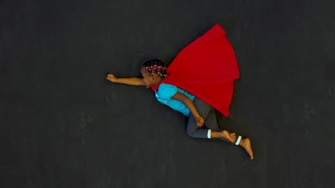 Superhero kid creative and imaginative concept Stock Footage 123072869