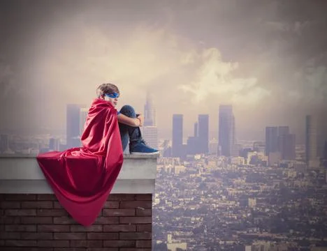 Superhero kid. Stock Photos