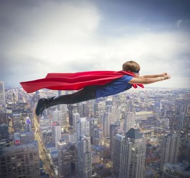 Superhero kid. Stock Photos