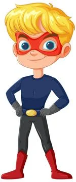 Superhero Kid Ready for Action Stock Illustration