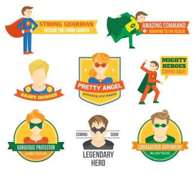 Superhero label Stock Illustration