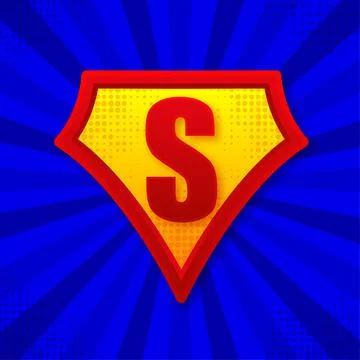 Superhero logo template. Frame with divergent rays. Super hero shield. Stockillustratie