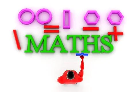 Superhero with maths font concept Illustrazione stock